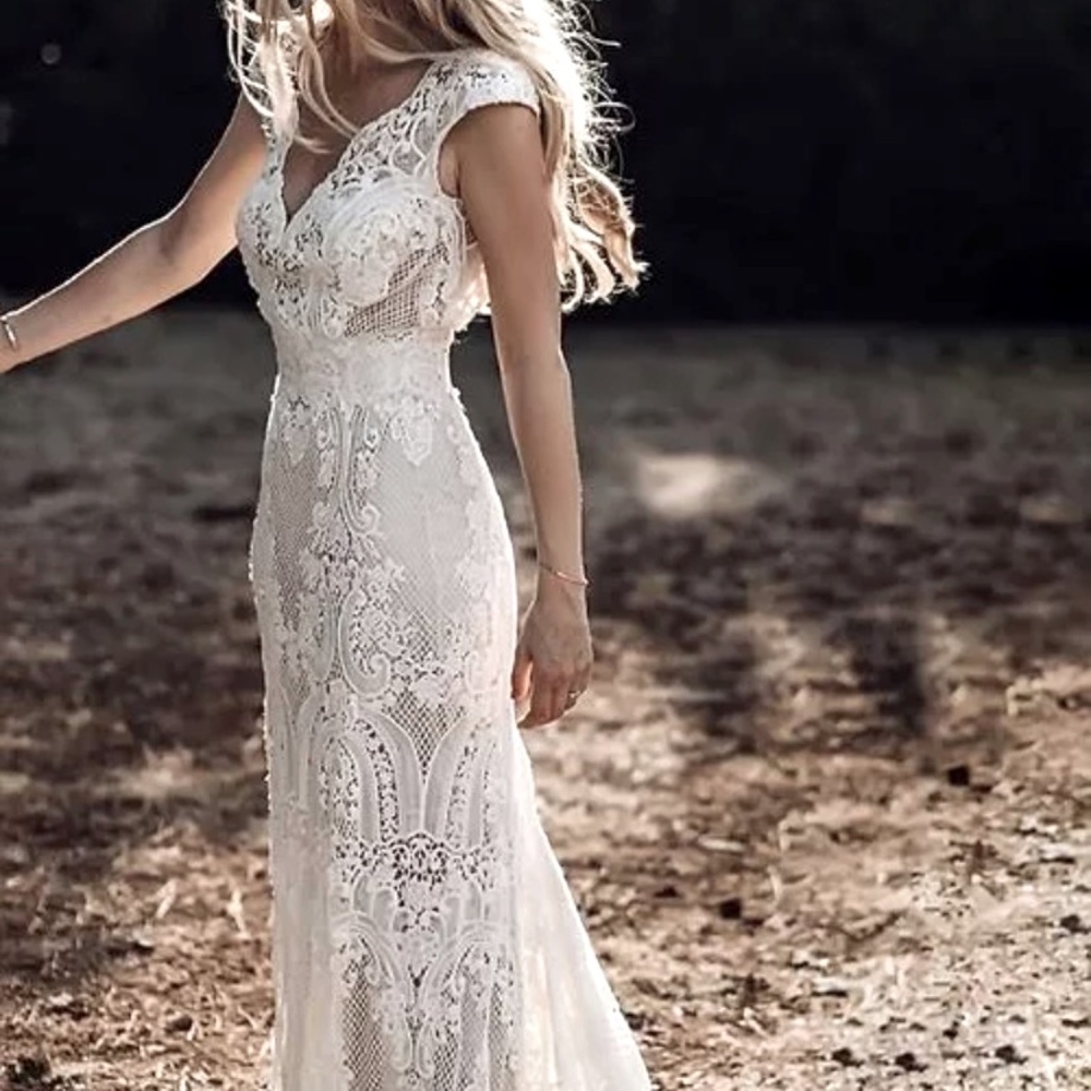 Handwoven lace wedding, shower, maxi dress